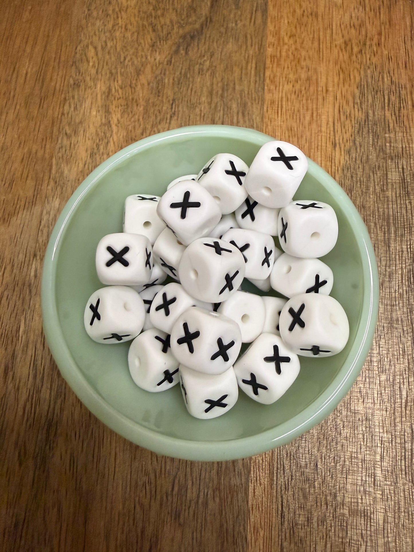 Letter X block bead - 20 count