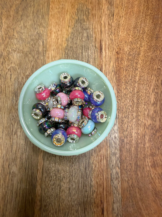 Acrylic rhinestone spacers mix - 40 count