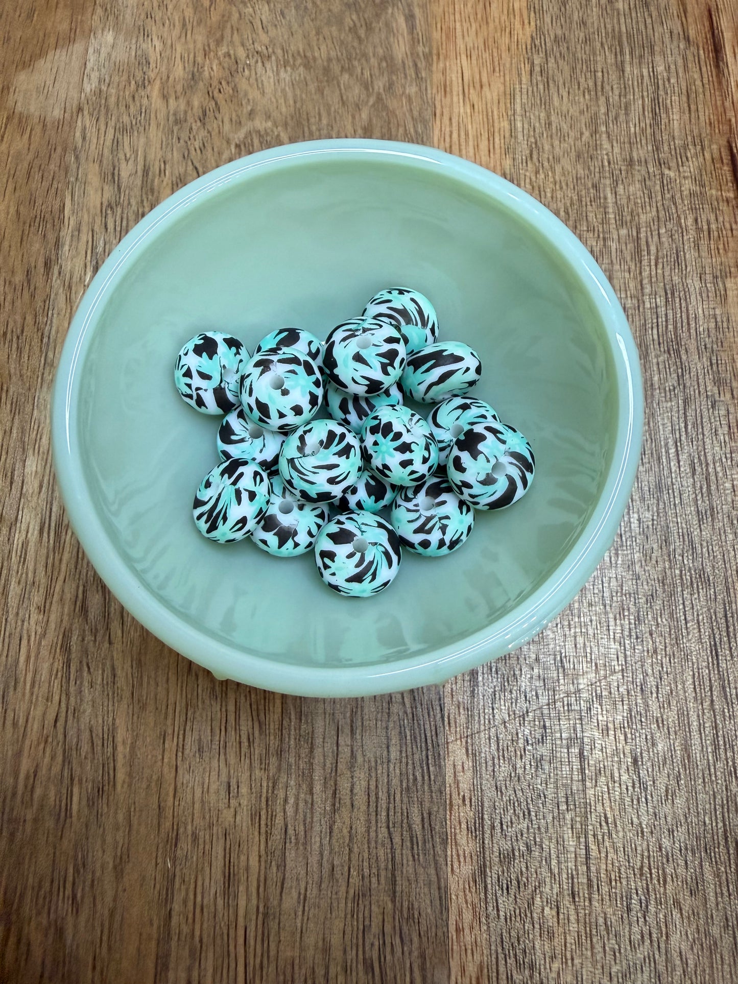 Blue daisy cowprint abacus - 5 count