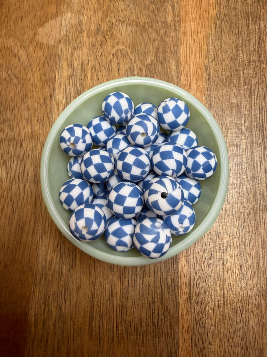 Navy blue checker 15mm - 10 count