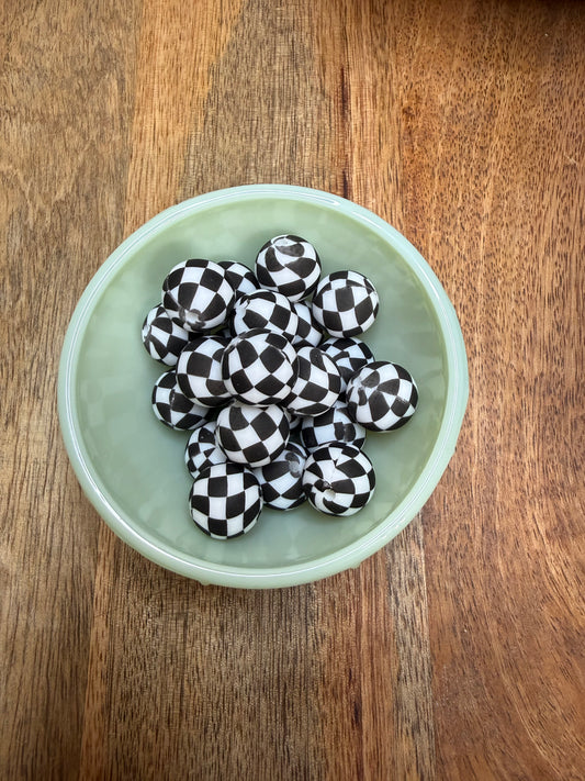 Black checker 15mm - 10 count