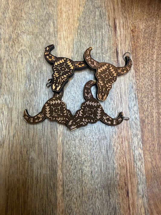2” Aztec wood keychain
