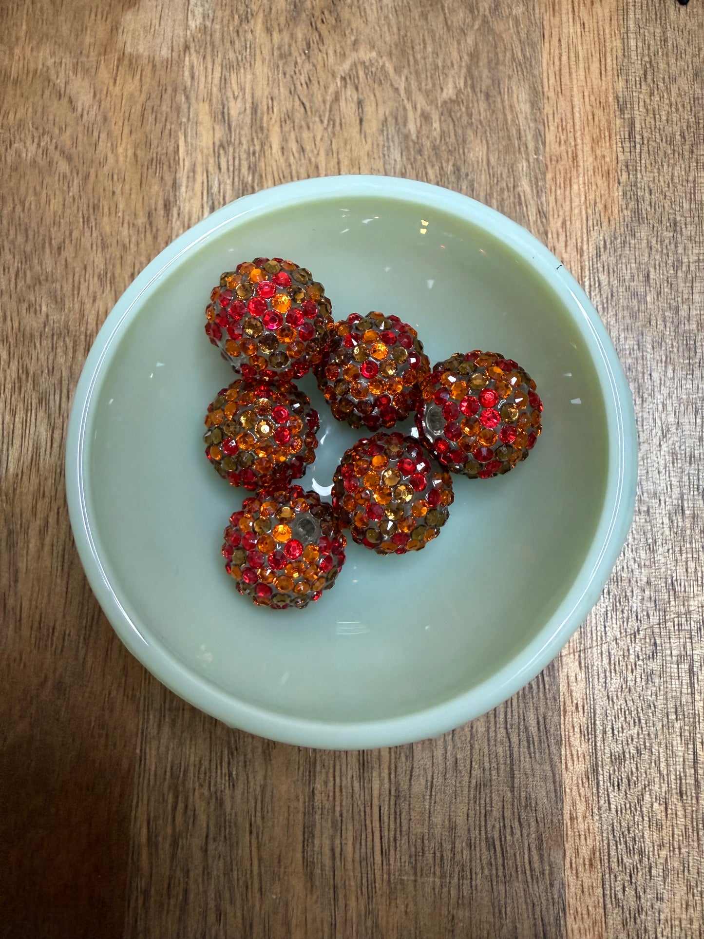 Orange/red 20mm rhinestone - 1 count